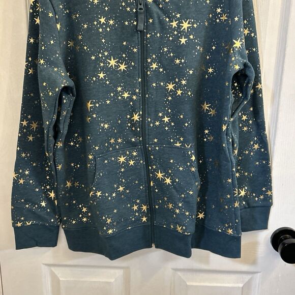 Cat & Jack XXL 18 Dark Teal Gold Star Full Zip Hoodie Sweatshirt NWT - Picture 8 of 16